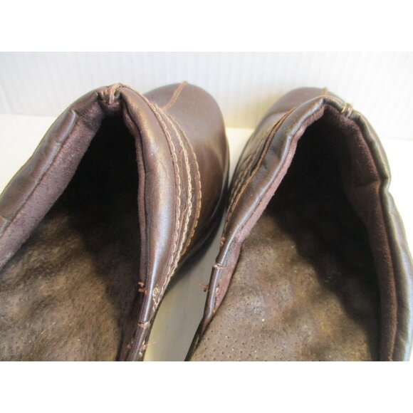 *SoftWalk Brown Mule Slides Leather Upper Accent Stitching - Size 9.5M - Picture 7 of 12